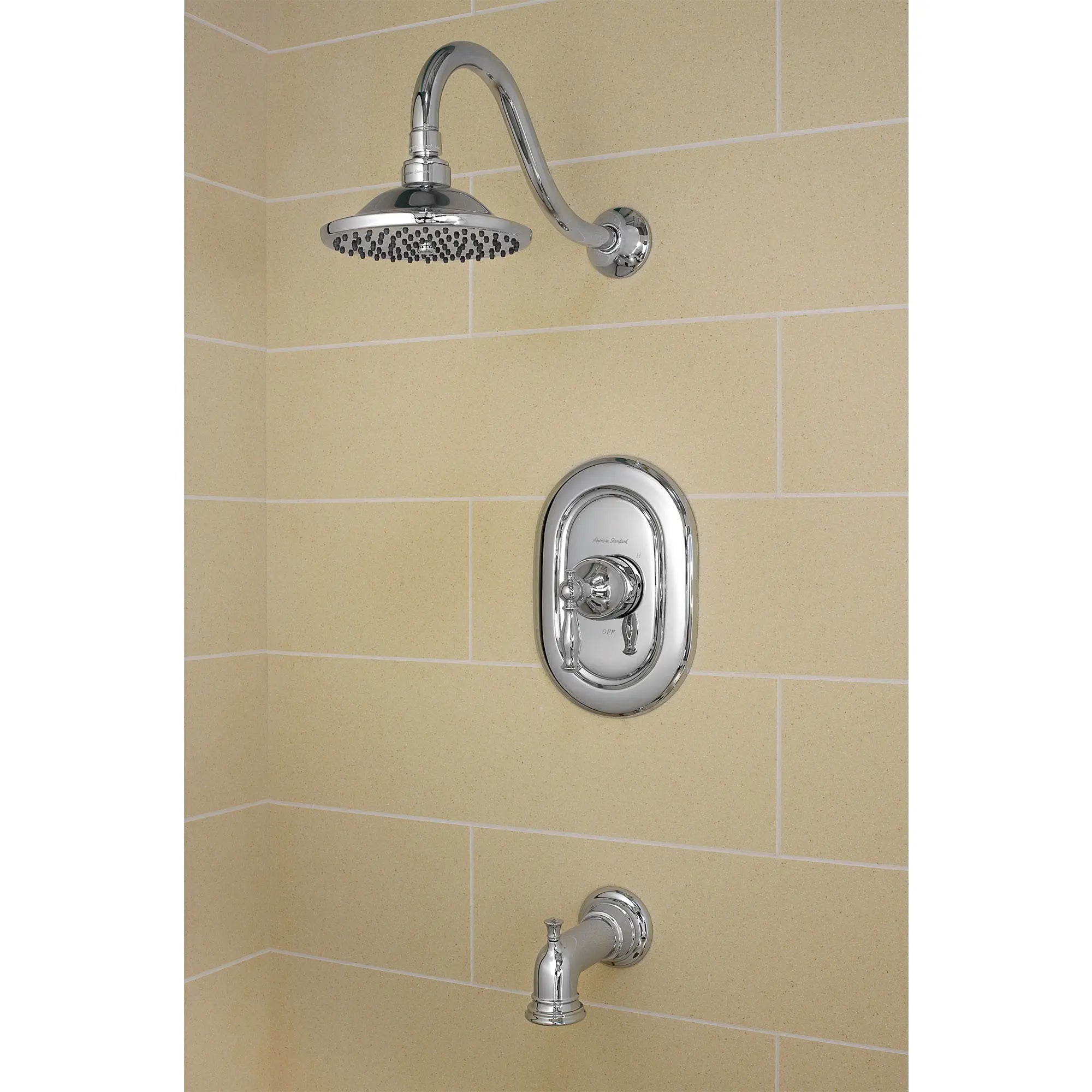 Quentin 2.5 GPM Tub and Shower Trim Kit with Rain Showerhead and Lever Handle — thumbnail 2